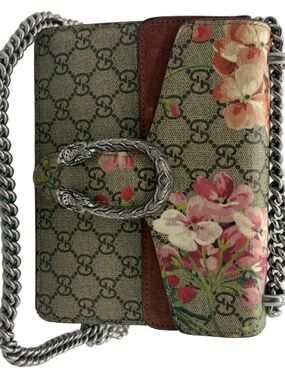 **Gucci Dionysus GG Supreme Blooms Floral Mini Chain Shoulder Bag